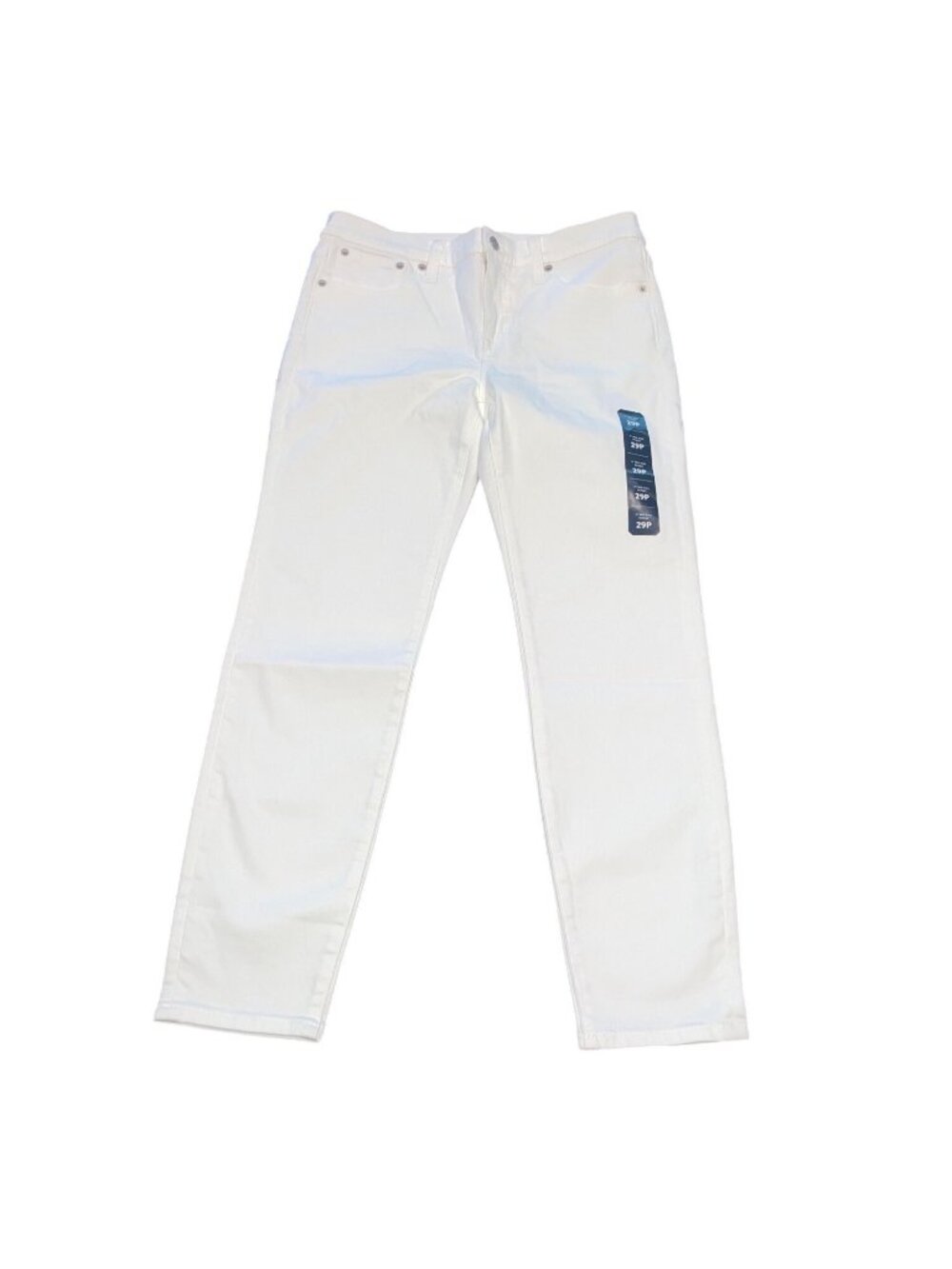 NWT J.Crew Factory Petite 9" Mid-Rise Skinny Jean Women's Sz 29P White Stretch